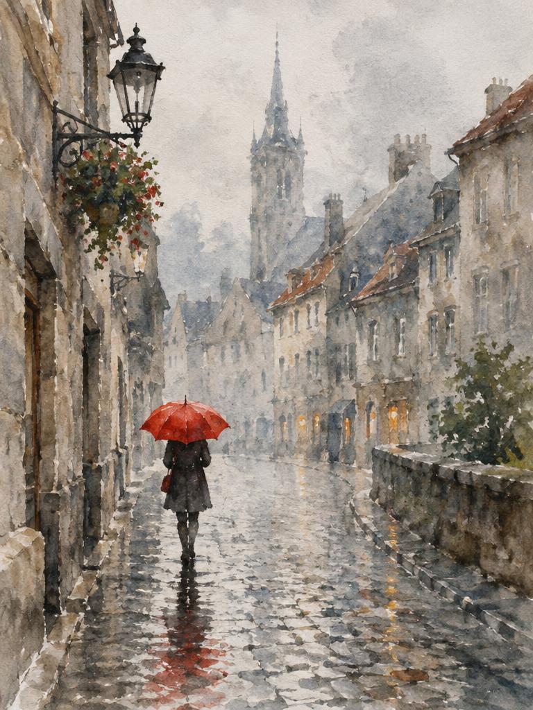 Rainy day stroll